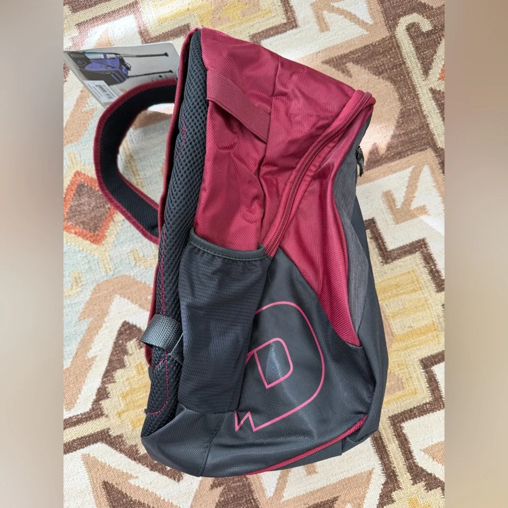 DeMarini Voodoo Junior Baseball Backpack Maroon and black